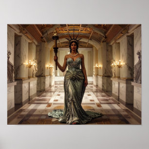 Damfrihet Lady Liberty Demokrati Frihet Konst Poster