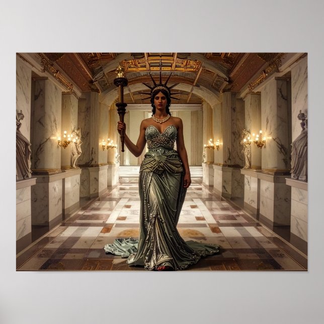 Damfrihet Lady Liberty Demokrati Frihet Konst Poster (Framsidan)
