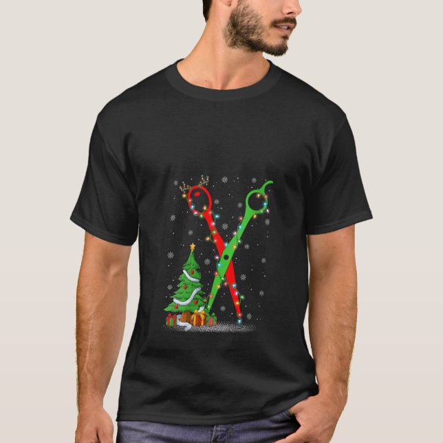 Damfrisör Sax Julgransljus Hår S T Shirt (Framsida)