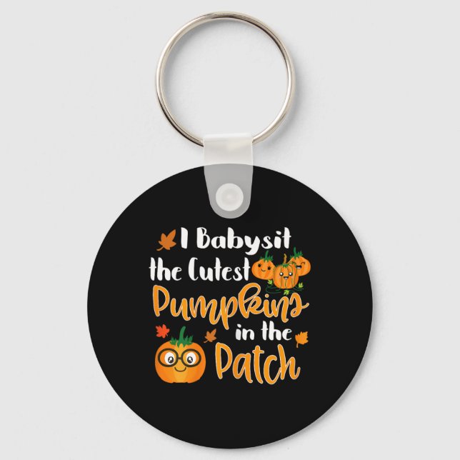 Damfunna Halloween-tröjor Babysit De Sötaste Nyckelring (Framsida)