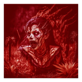 Damghoul som skriker mitt ibland växter perfect poster
