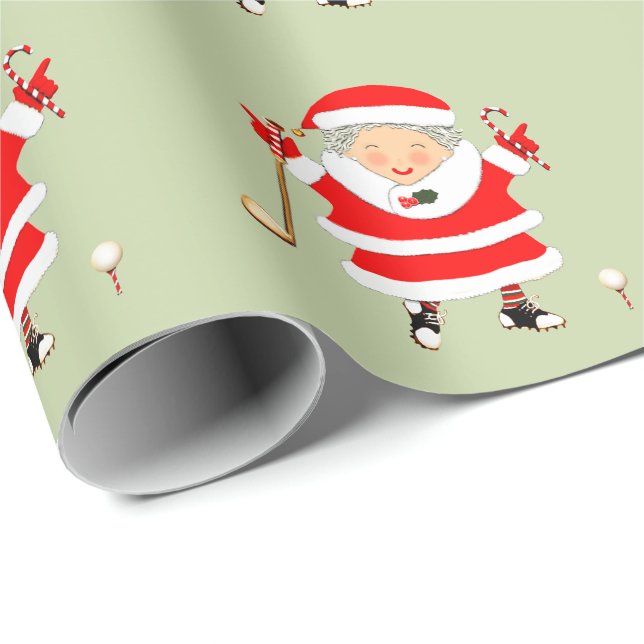 Damgolf Julpresent Presentpapper (Rullad Hörn)