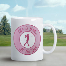 Damgolfare Tee Tid Sporthumor Rolig Puns Rosa