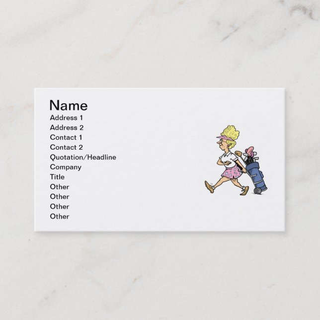 DamgolfareTshirts och gåvor Visitkort (Framsida)