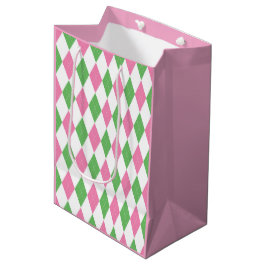 Damgolfsliggans presentpåse – Rosa och grön argyle