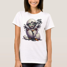 Damgotisk Halloween-t-shirt för kvinnor med häxung T Shirt
