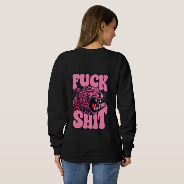 Damgrafisk sweatshirt Rosa leopardtryck tee (Hel baksida)