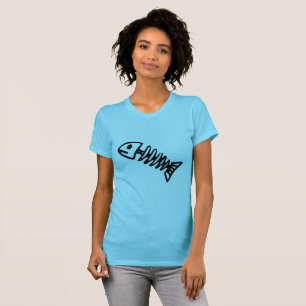 Damgrafisk T-shirt med fiskeformad benstomme - Chi