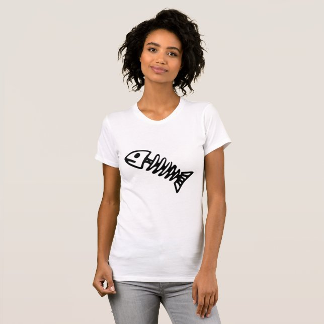 Damgrafisk T-shirt med fiskeformad benstomme - Chi (Hel framsida)