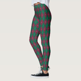 Damgröna Argyleskalsongbyxor Leggings