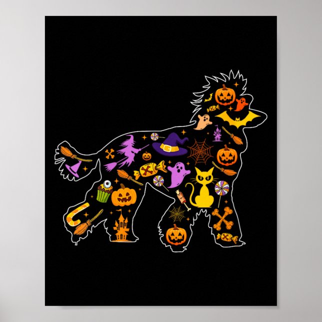 Damhalloween pudel hund  poster (Framsidan)