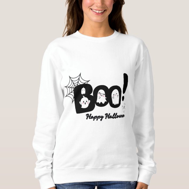 Damhalloween-spöke sweatshirt  T Shirt (Framsida)