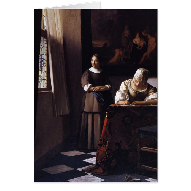 Damhandstil ett brev hälsningskort (Framsidan)