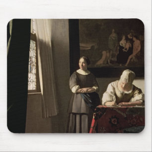Damhandstil ett brev med henne Maid, c.1670 Musmatta