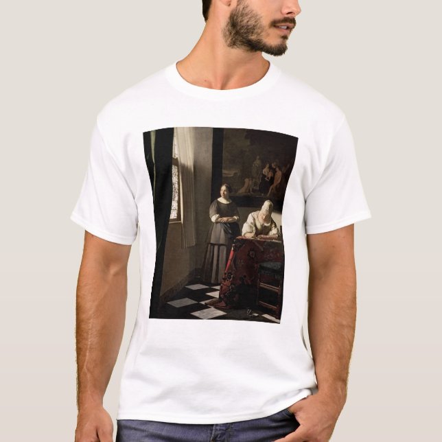 Damhandstil ett brev med henne Maid, c.1670 T-shirt (Framsida)