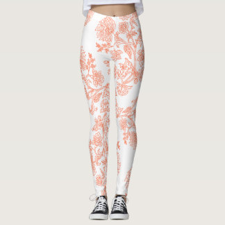 Damhöga blommiga aktiva leggingar leggings