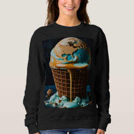 Damhoodie med sött glassdesign | Trendig T Shirt