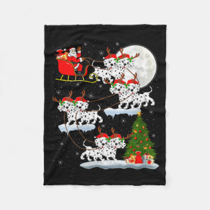 Damhund Santa Släd Flygande Rolig Mag för Kvinnor Fleecefilt