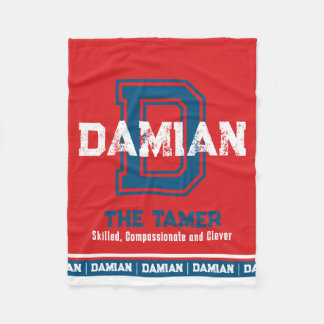 Damian namn betyder sportmonogramblått fleecefilt