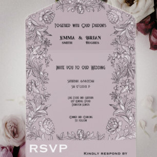 Damigrosa graverad blomsterformgiven allt-i-ett br