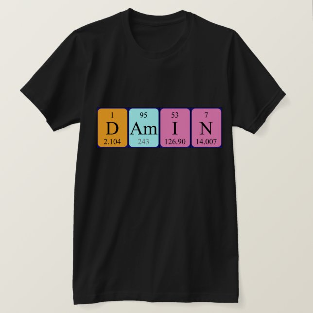 Damin, återkommande skjorta bord namn t-shirt (Design framsida)