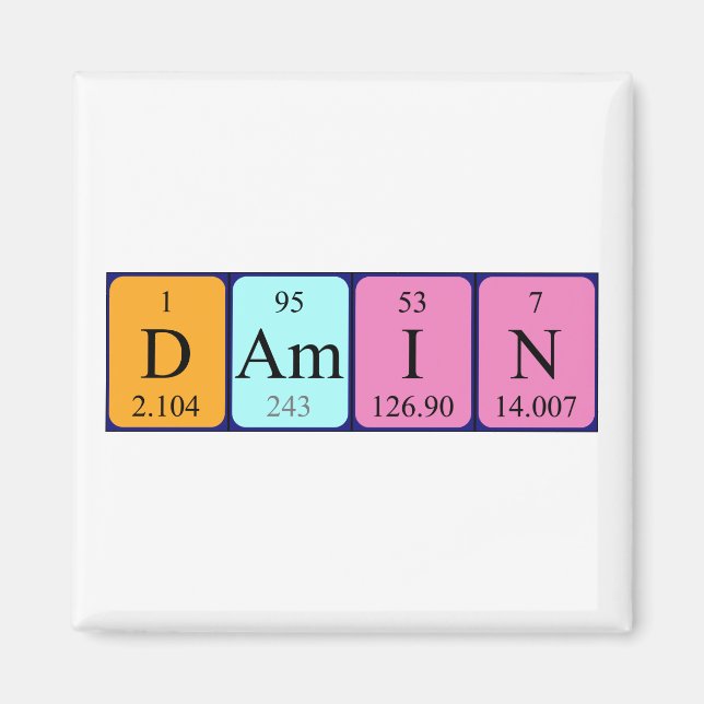 Damin Periodisk magnet bord namn (Framsidan)
