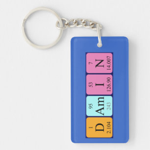 Damin Periodisk nyckelring bord namn