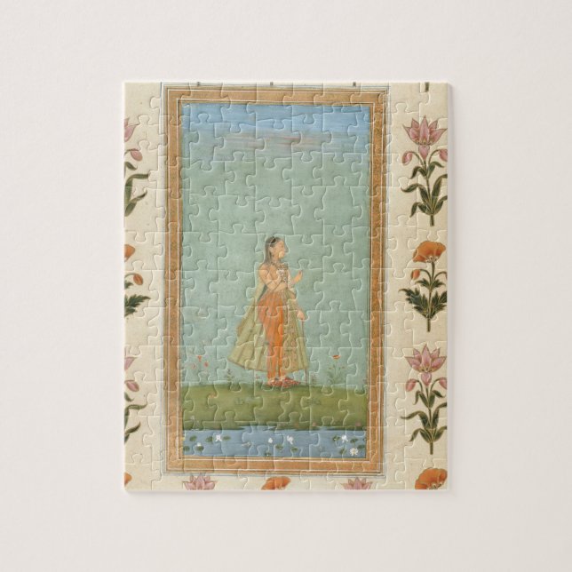 Daminnehav en blomma som står vid ett liljadamm, pussel (Vertikal)