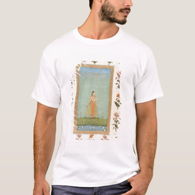 Daminnehav en blomma som står vid ett liljadamm, tee shirt (Framsida)