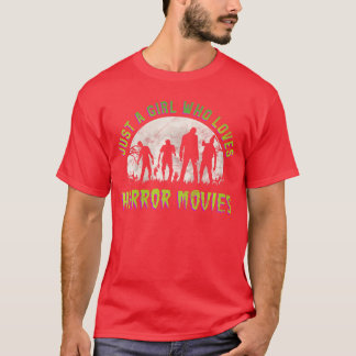 Damjust en tjej som älskar skräckfilmer VNeck b T Shirt