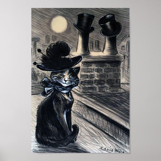 Damkatten på taket, Louis Wain Poster (Framsidan)