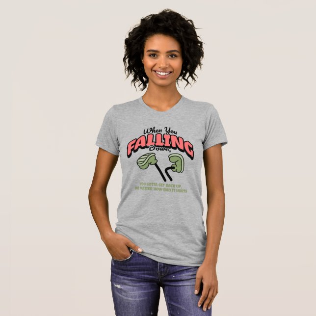 Damkläder Heather Grey "Falling Down" Surreal Tee (Hel framsida)