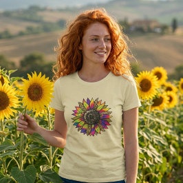 Damklänning Kortärmad Solros T-Shirt Elegant