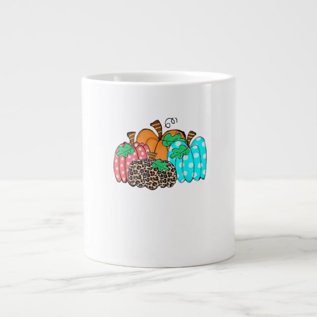 Damklänning med pumpa och leopardmönster ”It’s Fal Jumbo Mugg (Framsidan)