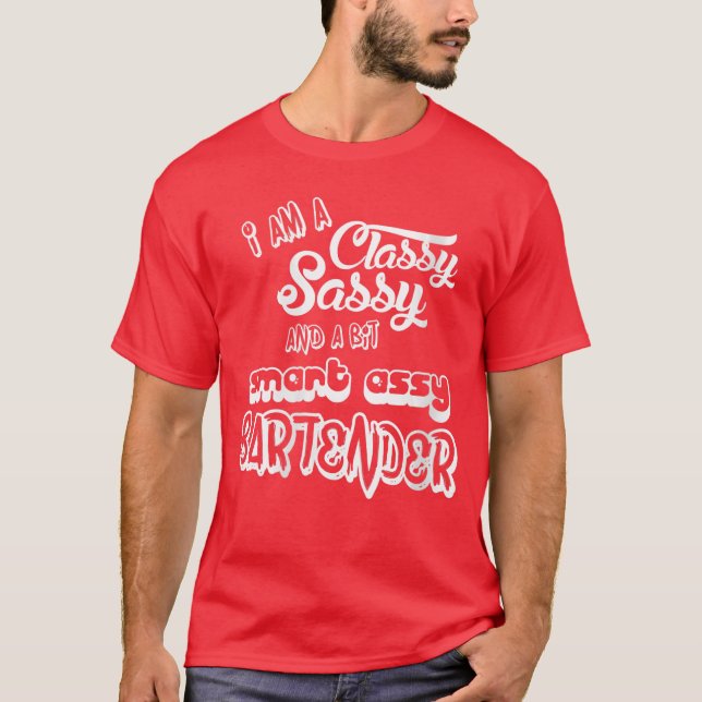 Damklass bartender Sassyee rolig bartending Gi T Shirt (Framsida)