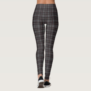 Damklassiska grå kartröjade leggingsbyxor leggings