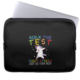 Damklippa Rock The Test Rolig Skola Professor Lära Laptop Fodral