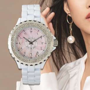 Damklocka med arabiska siffror – elegant med stras armbandsur