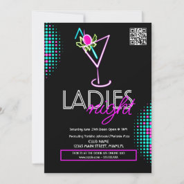 Damklubbs Cocktail Neon Flyer Inbjudningar