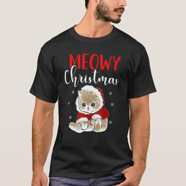 Damko Cat God Jul Catmas T Shirt (Framsida)