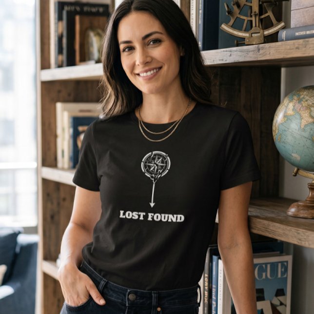 Damkompasspil Förlorad Hitta Grafisk Svart T Shirt (Skapare uppladdad)