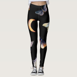 Damkrystaller & Moths Svarta Modeleggings Leggings