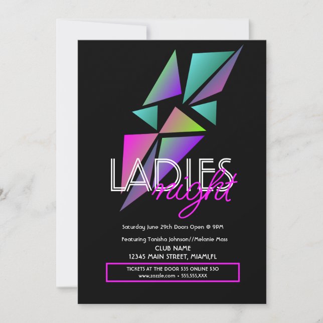 Damkväll Klubb Bar Fraktal Flyer Inbjudan (Framsida)