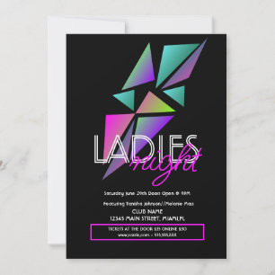 Damkväll Klubb Bar Fraktal Flyer Inbjudan
