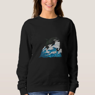 Damkvällor Ocean Djur Orca Späckhuggare V-ringad T Shirt
