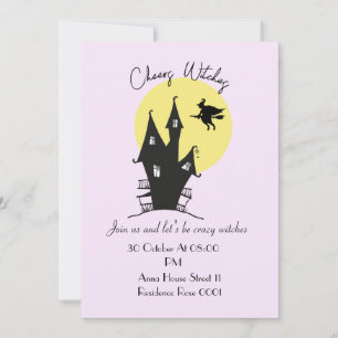 Damkvinnor Häxor Halloweenfest Kort inbjudan