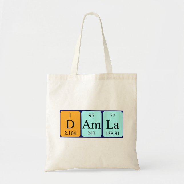 Damla Periote bord namn tote bag Tygkasse (Framsidan)