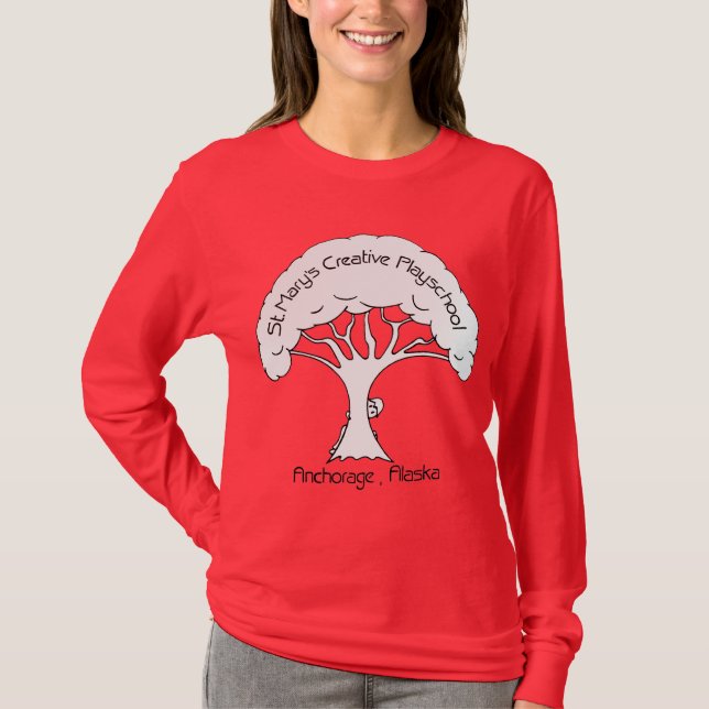 Damlångärmadskjorta T-shirt (Framsida)
