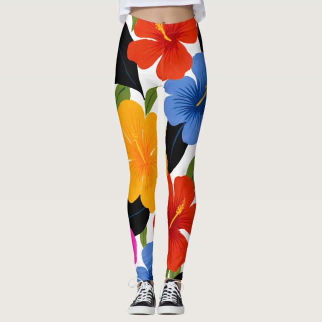Damlegginningar med färgglada mönster – Levande Leggings (Framsida)