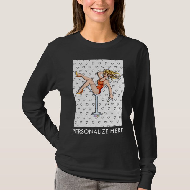 Damlongsleeve - Olivia i Martiniglas Tee (Framsida)